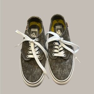 Vans Gray Sneakers with White Soles and Yellow Insole